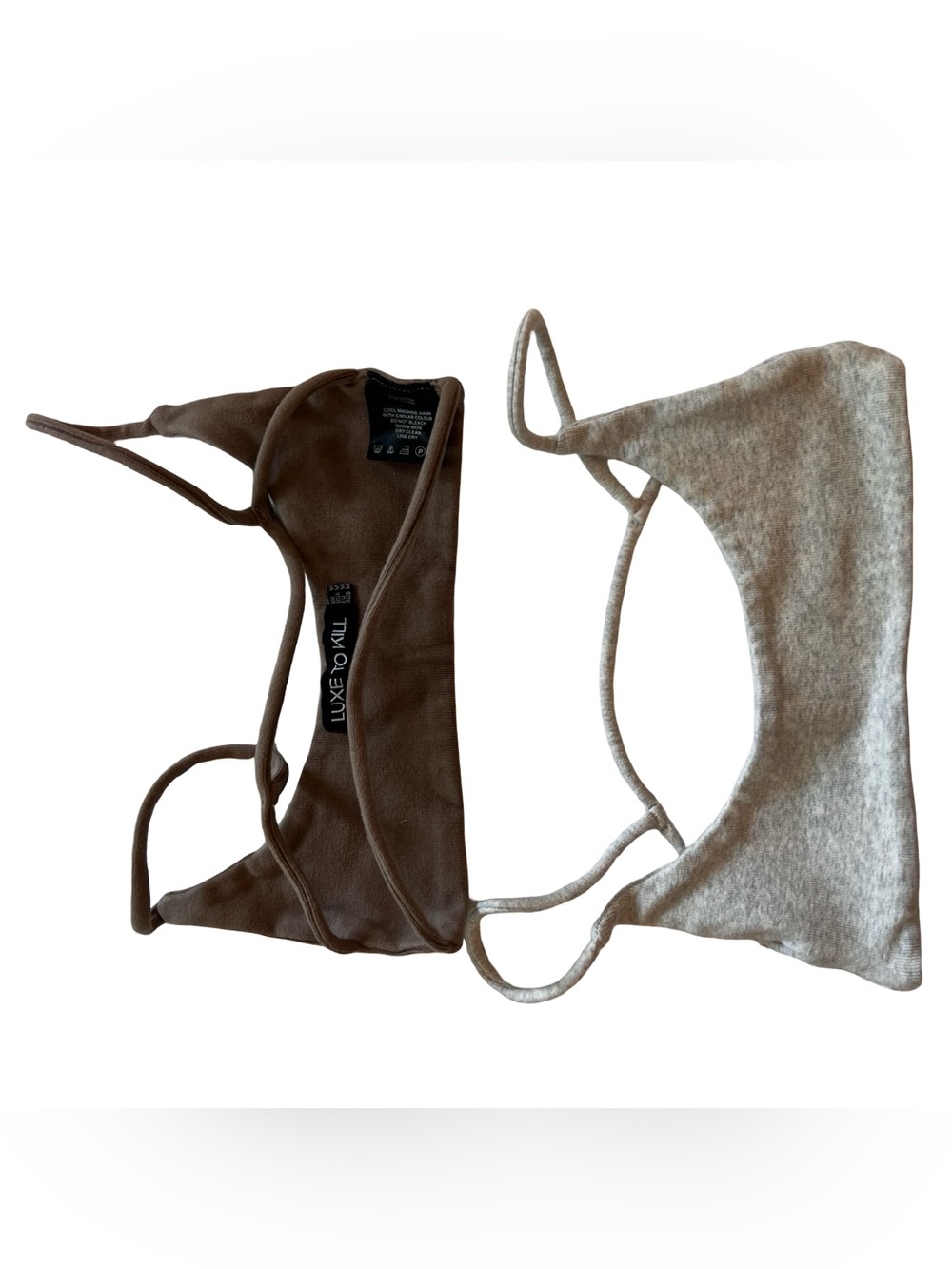 Luxe To Kill Brown Bralette + Heather Gray Bralette Set